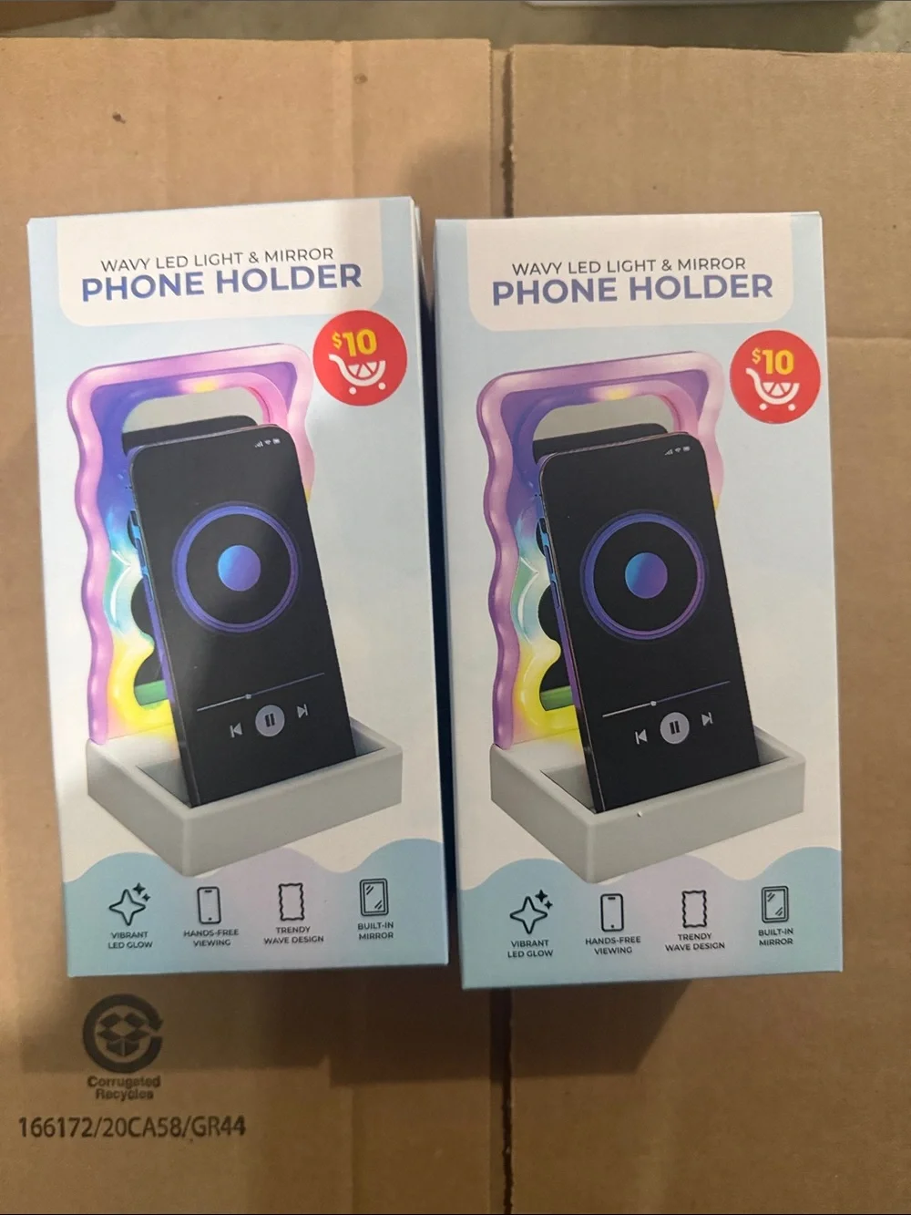 5 for $5 !! Wavy LED Light & Mirror Phone Holder - Purple